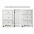 James Martin Vanities De Soto 60in Single Vanity Cabinet, Bright White 825-V60S-BW